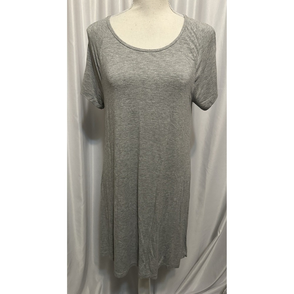 Old Navy Dress Size L Petite Gray Short Sleeve Pullover A-line T-shirt